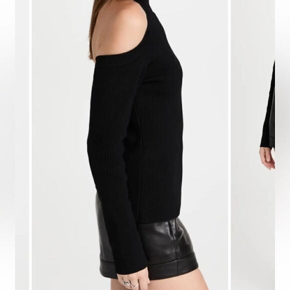 Monse Cold Shoulder Open Back Rib Sweater Black Small S - Picture 4 of 6